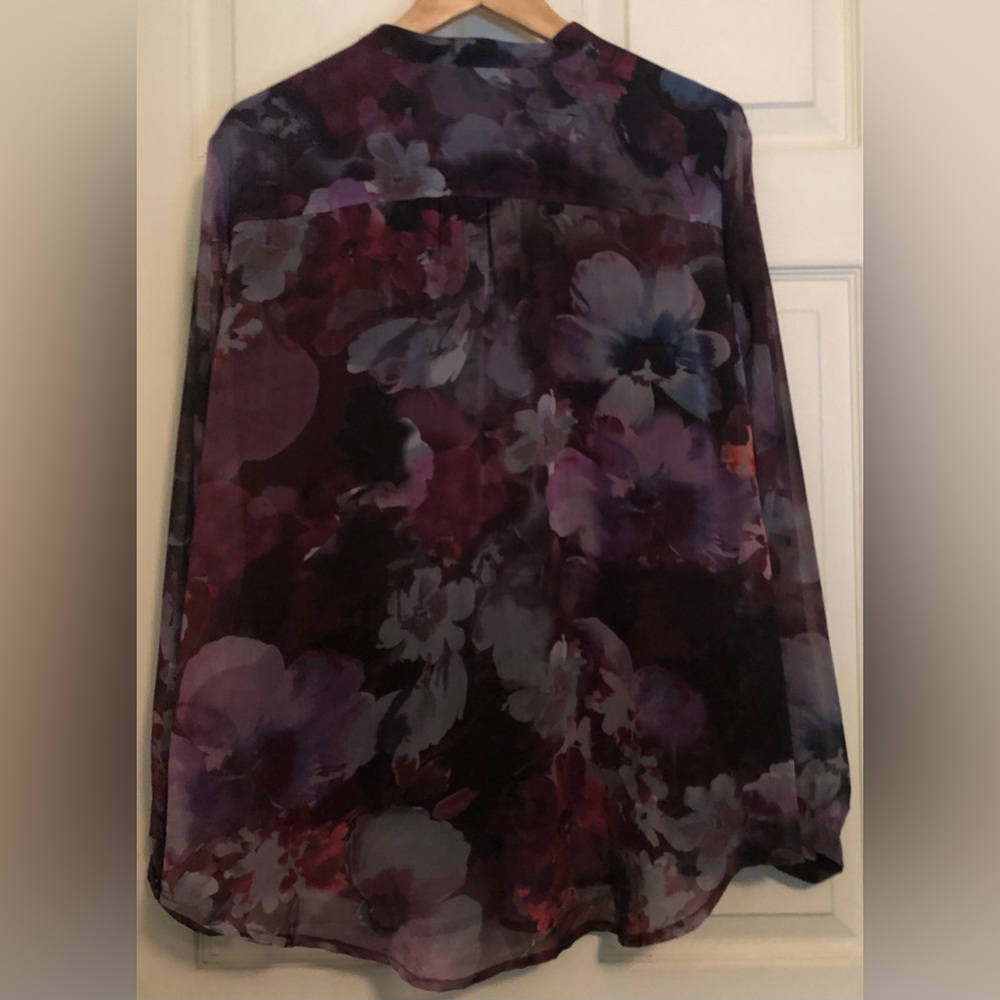 Christopher & Banks Floral Pattern Ruffled Blouse - Picture 2 of 8